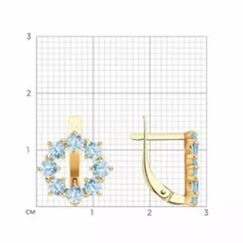 Золотые серьги с топазами