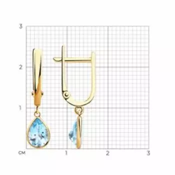 Серьги из золота с топазами