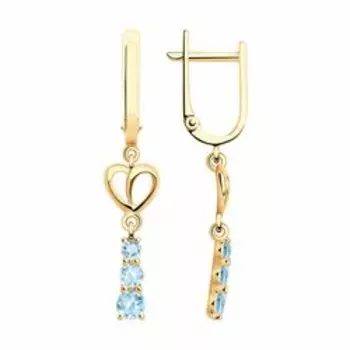 Золотые серьги с топазами