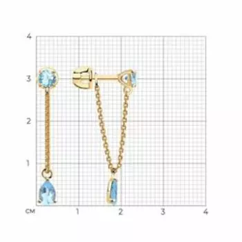 Золотые серьги с топазами