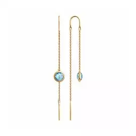 Золотые серьги с топазами