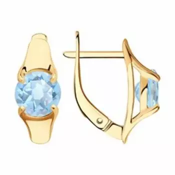 Золотые серьги с топазами