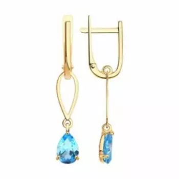 Золотые серьги с топазами