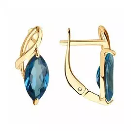 Золотые серьги с топазами
