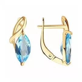 Золотые серьги с топазами