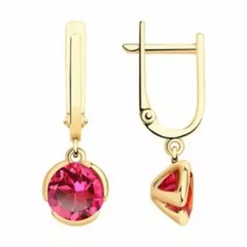 Золотые серьги с топазами