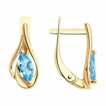 Золотые серьги с топазами