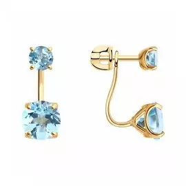 Золотые серьги с топазами