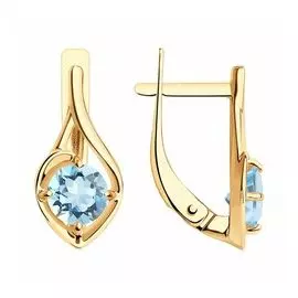 Золотые серьги с топазами