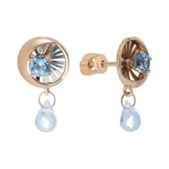 Золотые серьги с топазами