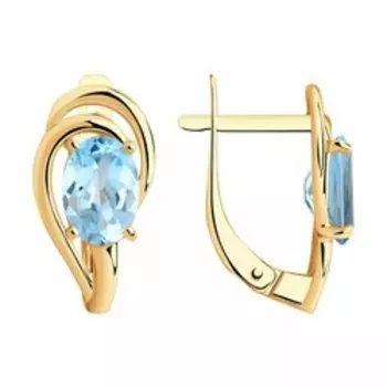 Золотые серьги с топазами