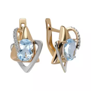 Золотые серьги с топазами