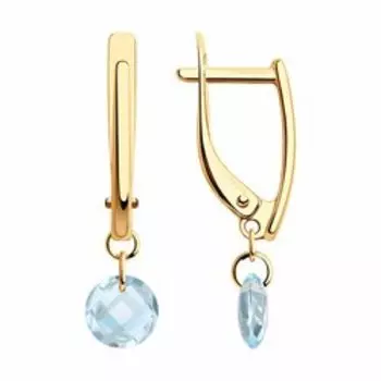 Золотые серьги с топазами