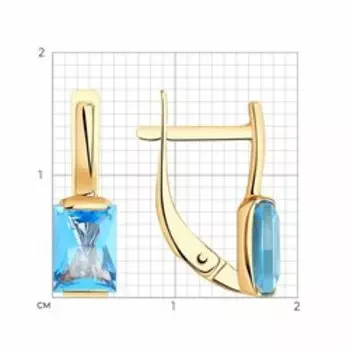 Серьги из золота с топазами