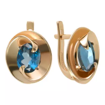 Золотые серьги с топазами