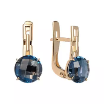 Золотые серьги с топазами