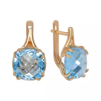 Золотые серьги с топазами