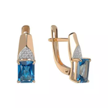 Золотые серьги с топазами