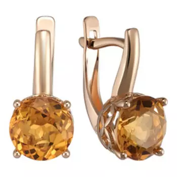 Золотые серьги с топазами