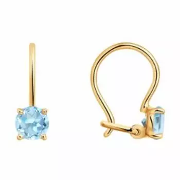 Серьги из золота с топазами