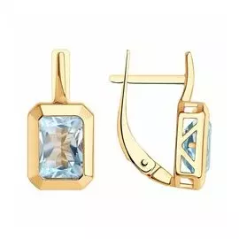 Серьги из золота с топазами