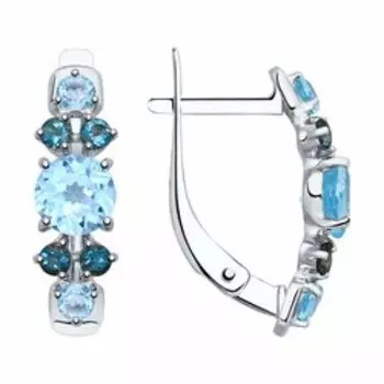 Золотые серьги с топазами