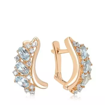 Золотые серьги с топазами