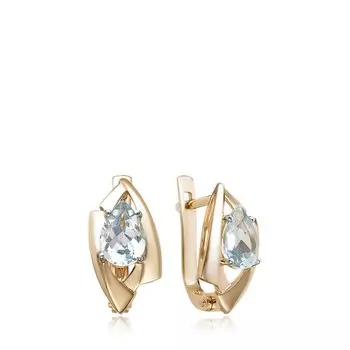 Золотые серьги с топазами