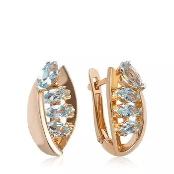 Золотые серьги с топазами