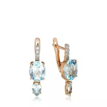 Золотые серьги с топазами