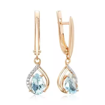 Золотые серьги с топазами