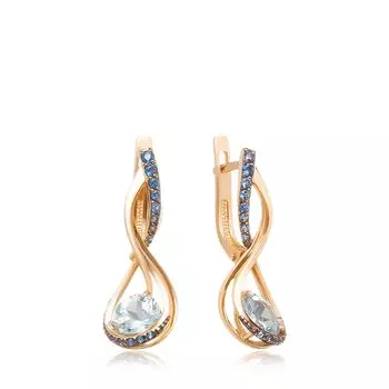 Золотые серьги с топазами