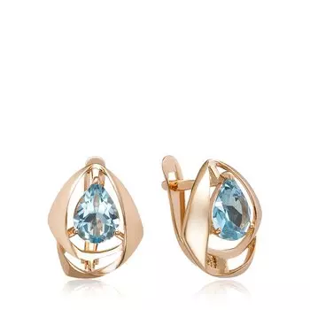 Золотые серьги с топазами