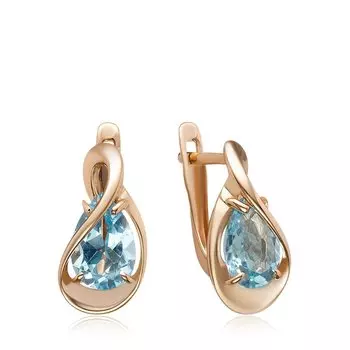 Золотые серьги с топазами