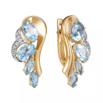 Золотые серьги с топазами