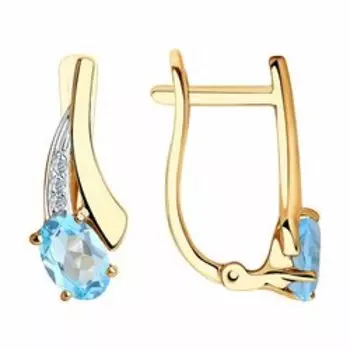 Золотые серьги с топазами