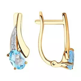 Золотые серьги с топазами