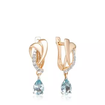 Золотые серьги с топазами