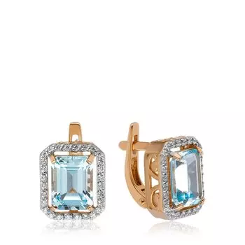 Золотые серьги с топазами