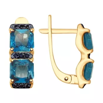 Золотые серьги с топазами