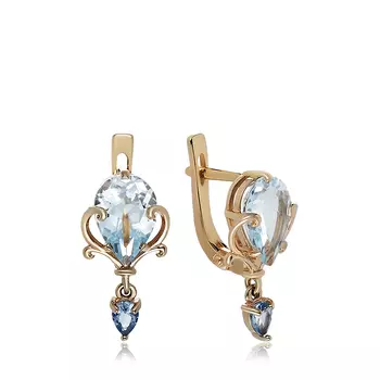 Золотые серьги с топазами