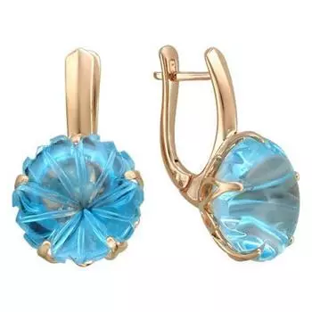 Золотые серьги с топазами