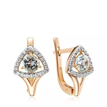 Золотые серьги с топазами