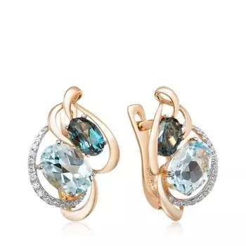 Золотые серьги с топазами