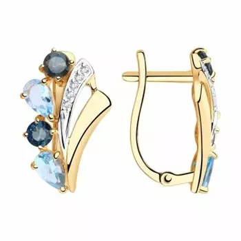 Золотые серьги с топазами