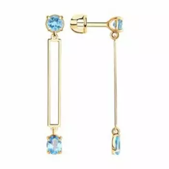 Золотые серьги с топазами