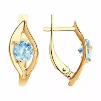 Золотые серьги с топазами