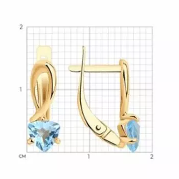 Золотые серьги с топазами