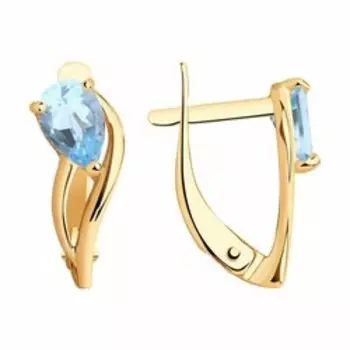 Золотые серьги с топазами