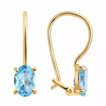 Золотые серьги с топазами